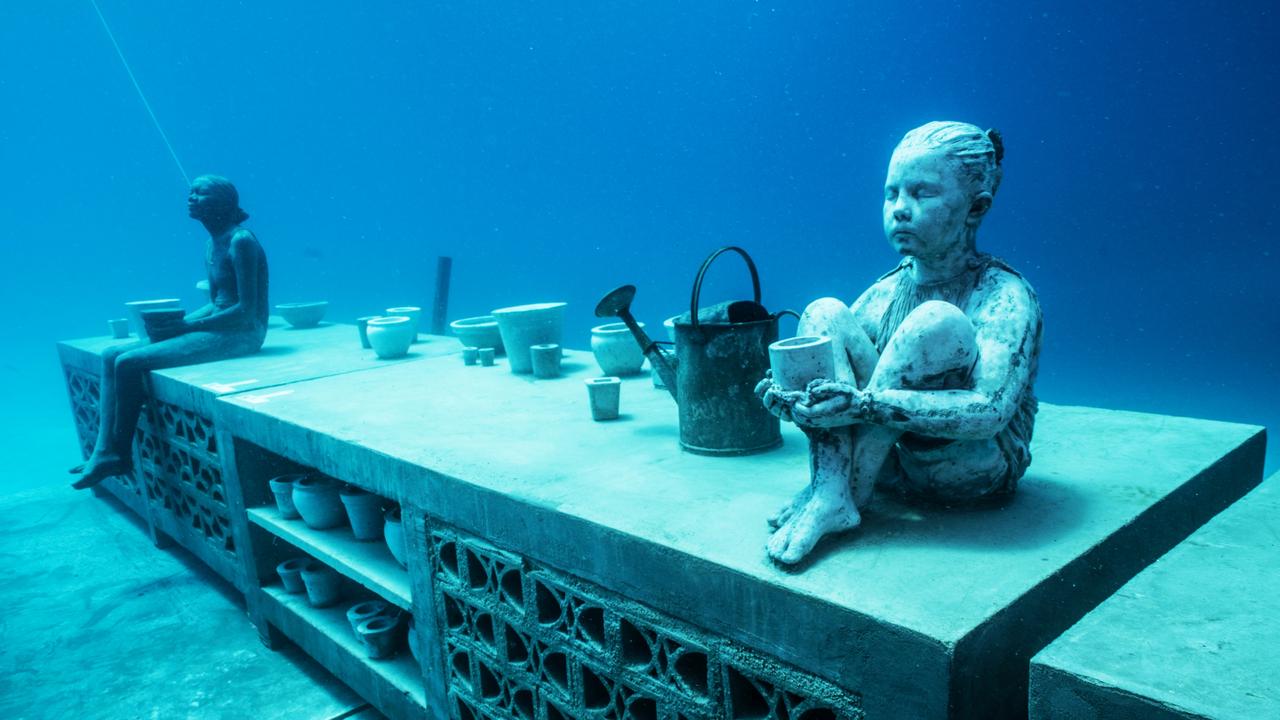 stage one of the Museum of Underwater Art (MOUA) in Townsville North Queensland will officially launch with tours commencing to the Coral Greenhouse installation at John Brewer Reef. CREDIT: Jason deCaires Taylor ESCAPE AUGUST 16 2020 ISSUE NEWS &amp; VIEWS