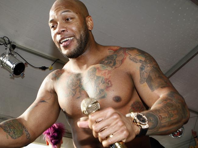 Flo Rida performed on the Fox FM rooftop in Melbourne in 2012.