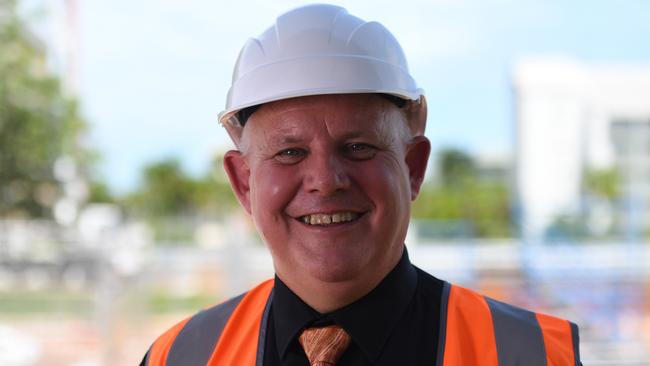 Charles Darwin University vice-chancellor Scott Bowman at the construction site for Charles Darwin University's new city campus. Picture: (A)manda Parkinson