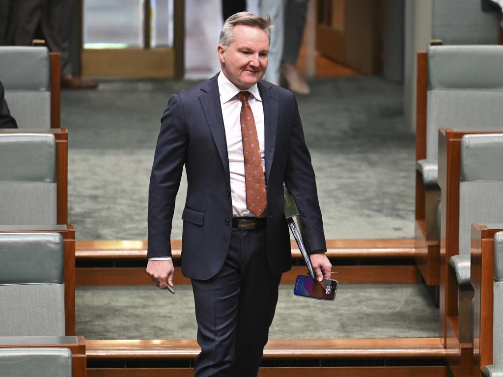 Minister for Climate Change and Energy, Chris Bowen during Question Time at Parliament House in Canberra. Picture: NewsWire / Martin Ollman