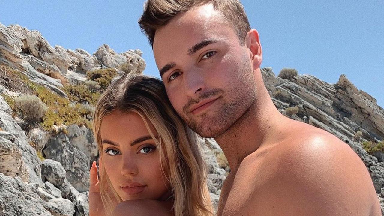 Andre Zachary Rebelo, with his ex-girlfriend model Gracie Piscopo, has been charged with murdering his mother in 2020. Picture: Instagram