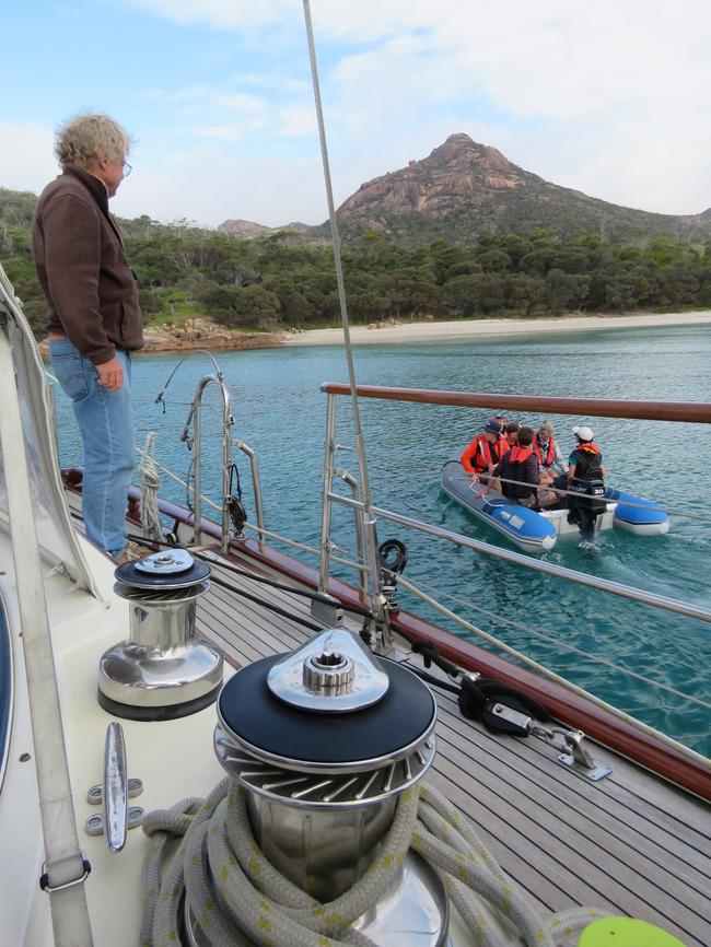 Taking the tender to Schouten Island. Picture: Katrina Lobley