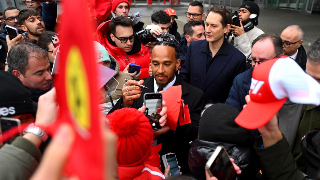 Ferrari fans have welcomed Sir Lewis with open arms. Photo by Rudy Carezzevoli/Getty Images