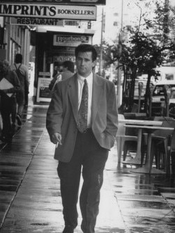 Anthony LaPaglia on Hindley Street in Adelaide as part of a Betsy’s Wedding promotion in 1990.