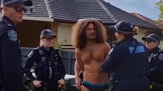 Savas "Subb" Caruso was arrested in late June last year after numerous noise complaints led to an environment protection order being issued. He performed every Sunday afternoon in the driveway of his Salisbury Downs home in nothing but his underwear. Picture: Facebook via NCA NewsWire