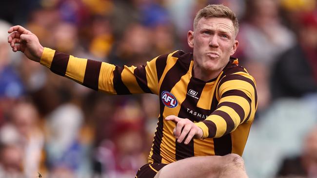 James Sicily of the Hawks during the round 13 AFL match between Hawthorn and the Brisbane Lions at the MCG on June 9, 2023, in Melbourne, Australia. Picture: Michael Klein.