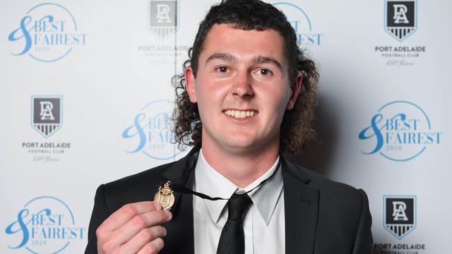 Darcy Byrne-Jones was Port Adelaide’s 2020 John Cahill medallist. Picture: Brenton Edwards