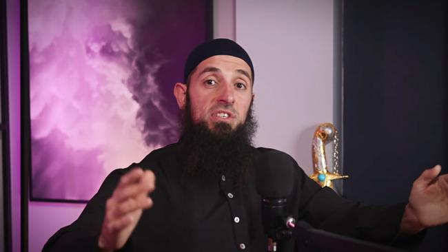 Sydney-based Islamic cleric Wissam Haddad, also known as Abu Ousayd, is being sued by the Executive Council of the Australian Jewry who alleged he breeched the Racial Discrimination Act in speeches made last year. Picture: YouTube / MUSLIM UNAPOLOGETIC