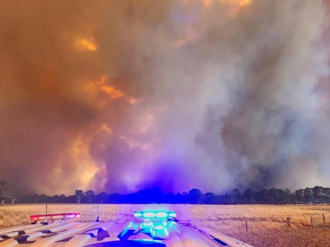 Several warnings remain in place following a bushfire at the Grampians. Picture: North Hamilton Rural Fire Brigade/Facebook