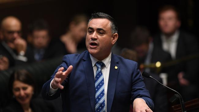 NSW Nationals’ leader and Deputy Premier John Barilaro speaking during Question Time in the lower house at NSW Parliament this month. Picture: AAP