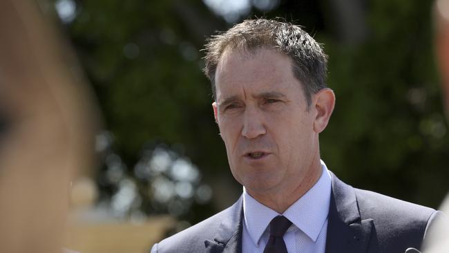 Cricket Australia boss James Sutherland speaks to reporters at the WACA today. Photo: AP