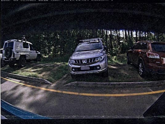 Picture taken by council parking inspectors of James Stay's car parked on a grass verge at the Coomera Indoor Sports Centre.