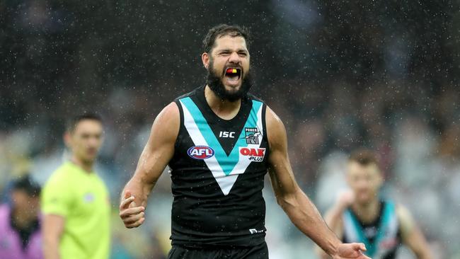 Ryder in action for the Power. Picture: James Elsby/AFL Photos via Getty Images