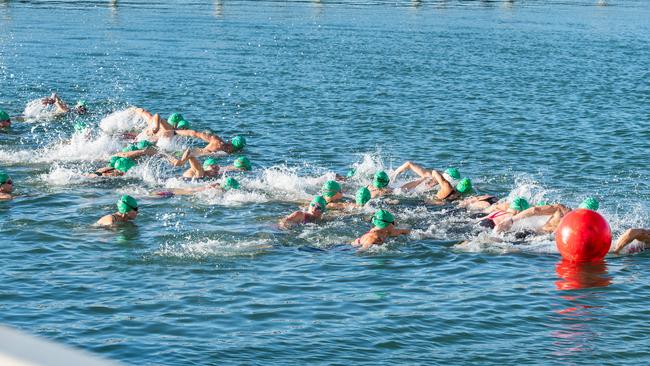 2024 Masters Swimming Australia National Championships open swim event in Darwin. Picture: Pema Tamang Pakhrin