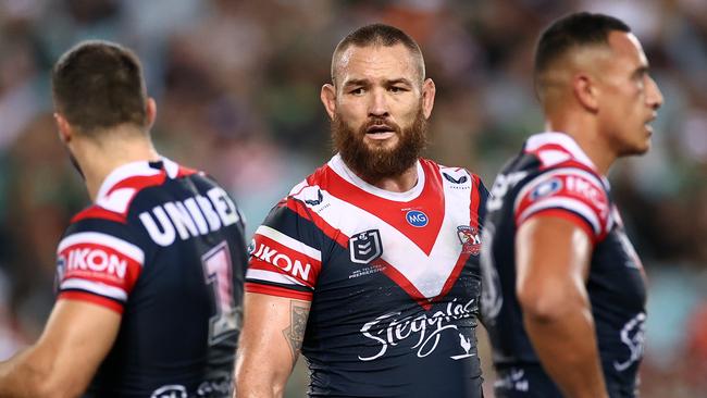 Jared Waerea-Hargreaves tried hard to fire up the Roosters. Picture: Cameron Spencer/Getty Images