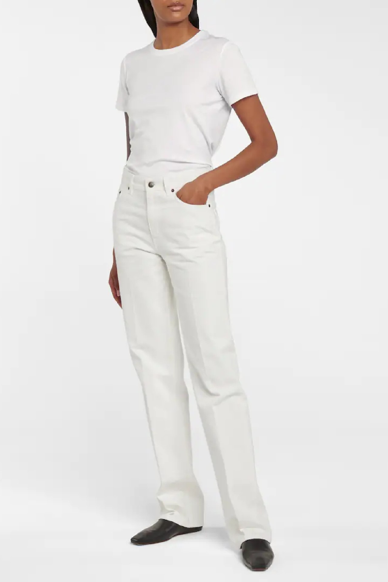 <h3><a href="https://www.net-a-porter.com/en-au/shop/designer/the-row" target="_blank" rel="nofollow noopener">The Row</a></h3><p>The Row comes to the rescue with an innovative ivory T-shirt made from a blend of both jersey and cotton. Featuring a relaxed silhouette and a dropped-shoulder design, it&rsquo;s an Olsen-approved staple worth investing in.&nbsp;</p><p><strong>Material</strong>: 100 per cent cotton | <strong>Sizes</strong>: XS - XL | <strong>Cut</strong>: Crew neck | <strong>Rating</strong>: N/A | <strong>Returns:</strong> 28-day policy | <strong>Shipping:</strong> $30 delivery</p><p><strong>SHOP NOW:</strong> The Row Wesler cotton jersey T-shirt, $478 from<strong> <a href="https://www.net-a-porter.com/en-au/shop/product/the-row/clothing/t-shirts/essentials-wesler-cotton-jersey-t-shirt/46353151655798417" target="_blank" rel="nofollow noopener">Net-a-Porter</a></strong></p>