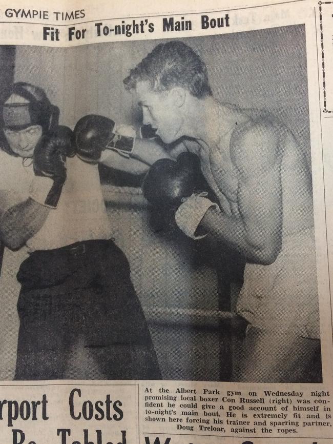 Local boxer Con Russell in February 24, 1968.