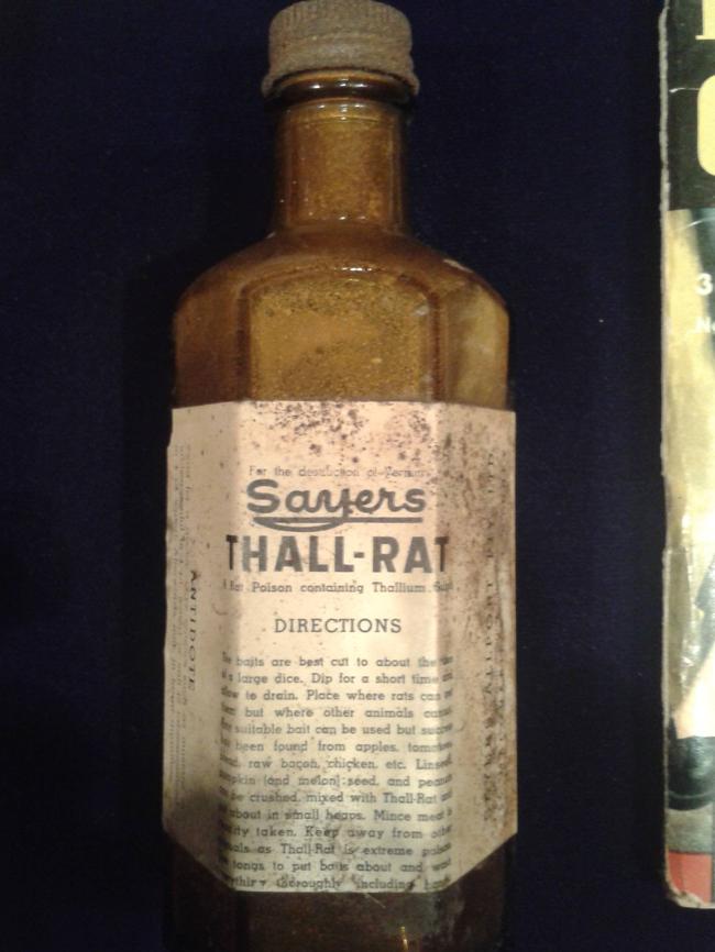 Sayers Thall-Rat poison was sold openly in the 1950s.