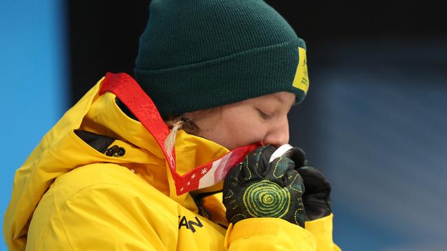 Jaclyn Narracott took silver in an event which has always been Britain’s banker at a Winter Olympics. Picture: Getty Images