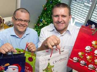 APN Australian Regional Media CEO Neil Monaghan and patron and rugby league legend Shane Webcke launch this year’s Adopt-a-Family appeal.