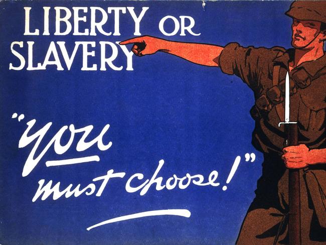 An Australian recruiting poster from World War I. Modern History asks students to analyse propaganda.