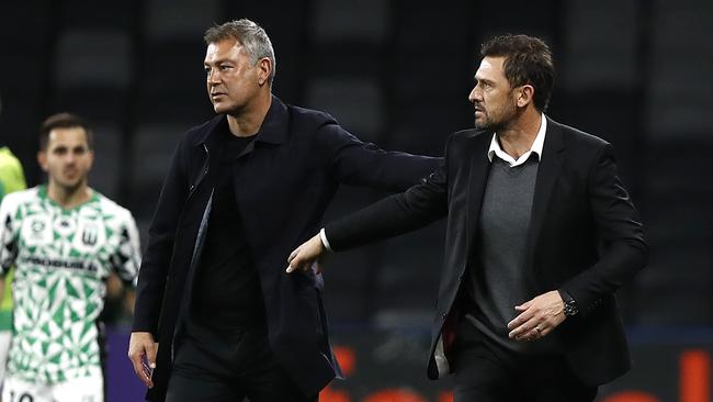 Mark Rudan may be on the same ‘pathway’ as Tony Popovic (right). Picture: Ryan Pierse / Getty Images