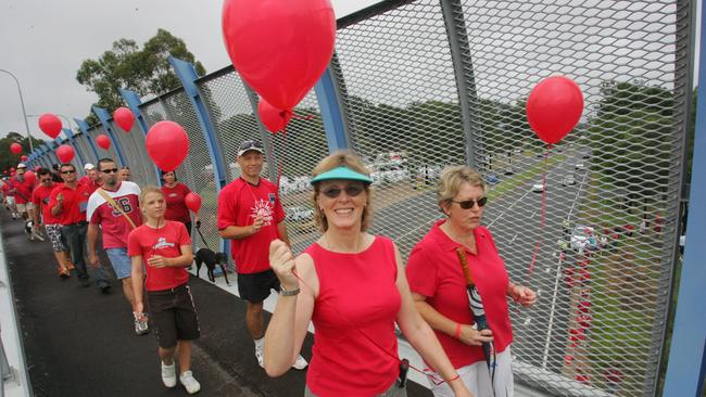 Those among the first Walk For Daniel. The procession arrives at the overpass on Kiel Mountain Road Photo: Brett Wortman