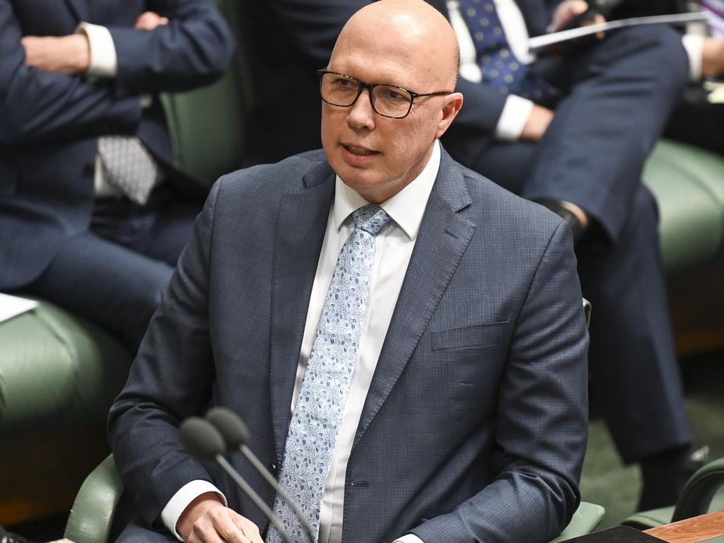 CANBERRA, Australia, NewsWire Photos. May 15, 2024: Leader of the Opposition Peter Dutton during Question Time at Parliament House in Canberra. Picture: NCA NewsWire / Martin Ollman