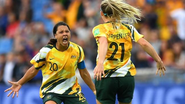 Sam Kerr scored four goals against Jamaica at the Women’s World Cup.