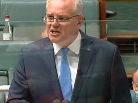 Scott Morrison just before his "Manchurian candidate" remark.