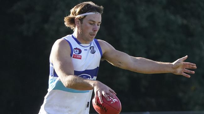 NFNL footy: Heidelberg West v Kilmore at Heidelberg Park. Kilmore player Bailey Taylor-Egan  Picture: Valeriu Campan