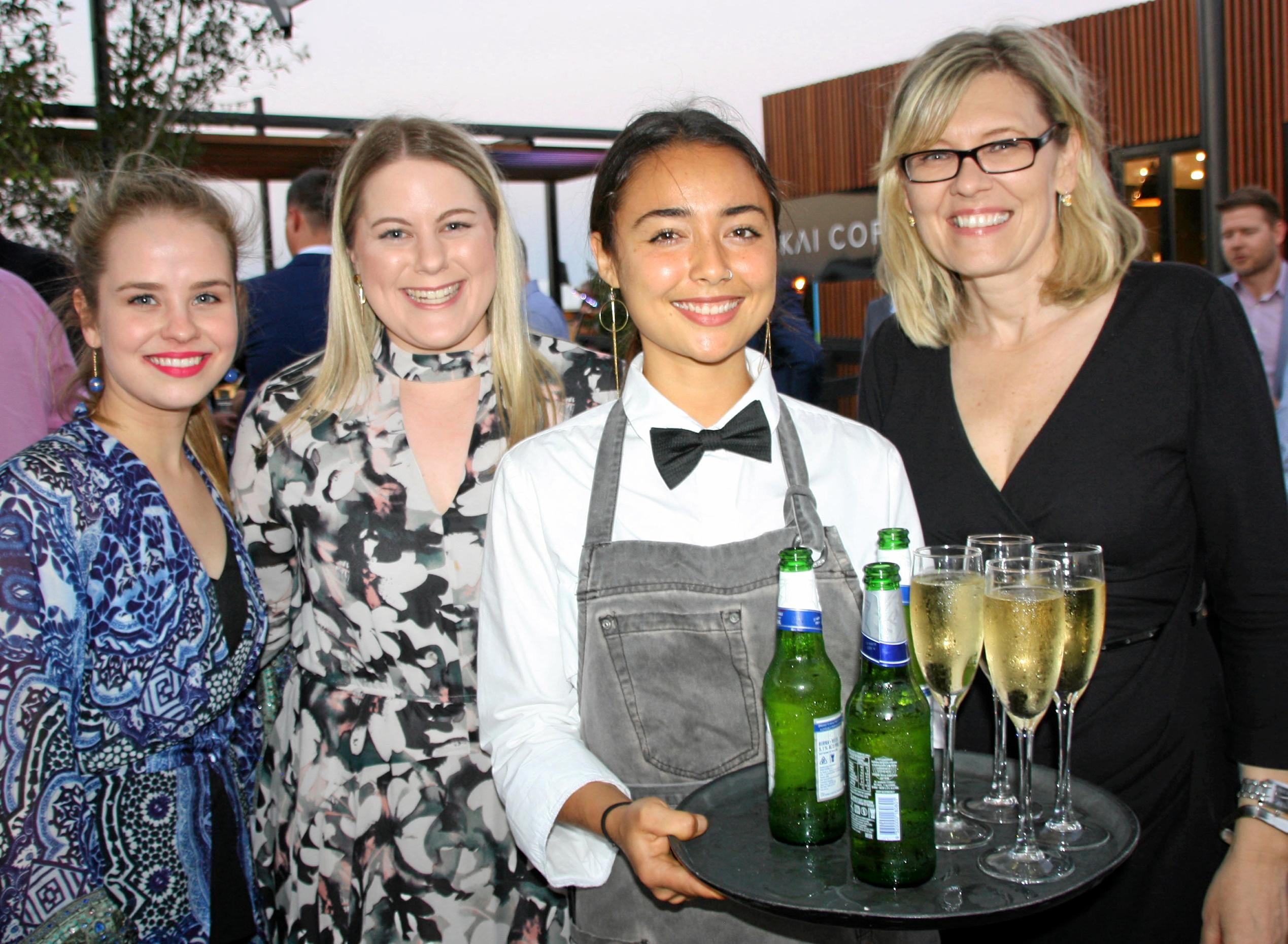 Sophie Cuffe, Cassie Charlish and Marzena Baker with Kiisha of Something For Catering at AVID Property Group's launch of its new sales and information centre in Palmview's master-planned community of Harmony. Picture: Erle Levey