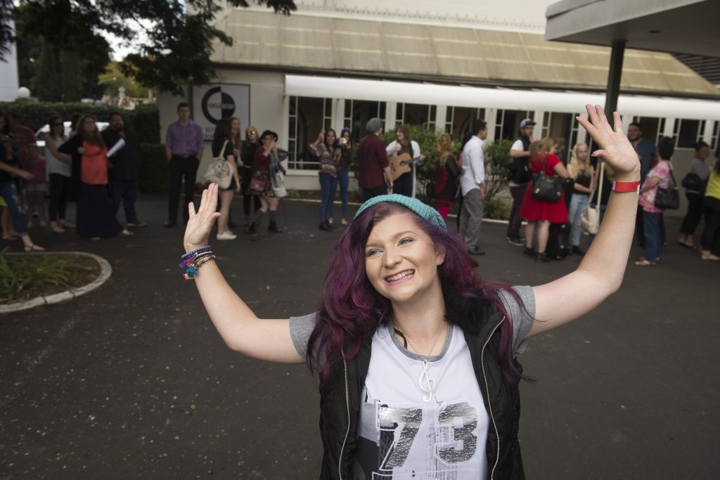 Julieanne Johnson at reality series The X Factor auditions at Burke and Wills Hotel. Picture: Kevin Farmer