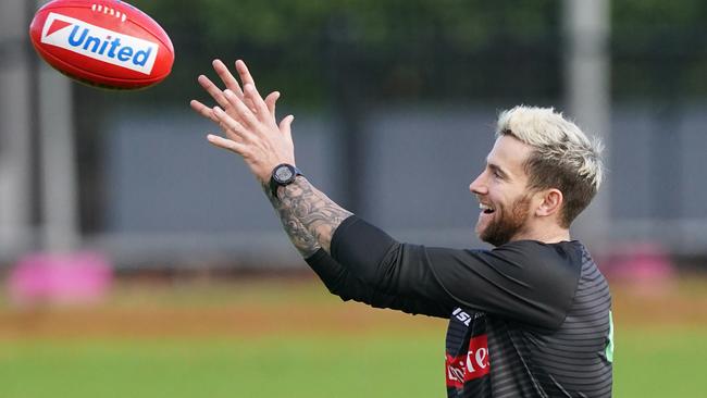 Jeremy Howe marks the ball during a training session last month. Picture: AAP/MICHAEL DODGE