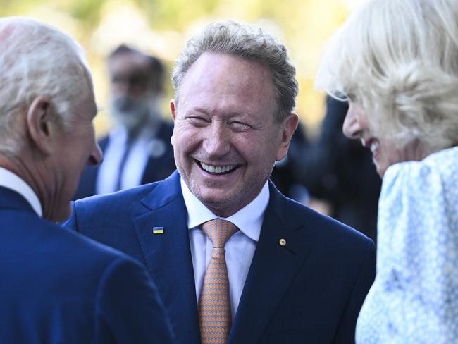 CANBERRA, Australia - NewsWire Photos - October 21, 2024: Andrew Forrest meets with King Charles III at the Australian National Botanic Gardens in Canberra. Picture: NewsWire / Martin Ollman