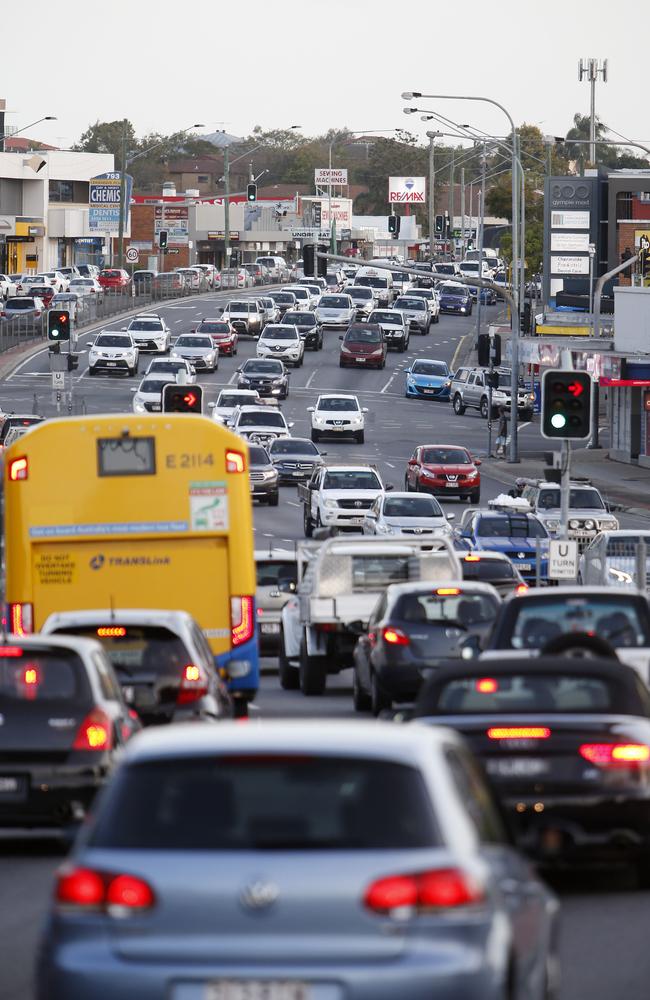 Mid week afternoon traffic on Gympie Road, Chermside. Picture: AAP/Josh Woning