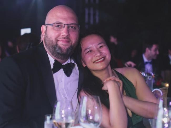 Nick Coyle and his partner, Australian journalist Cheng Lei, who was detained in China in August 2020. Picture: Supplied