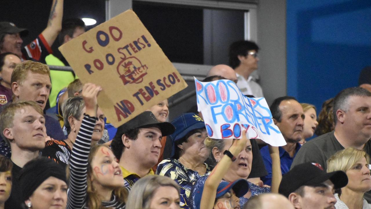 Fans at the Sydney Roosters v Parramatta Eels game at BB Print Stadium in Mackay, July 29, 2021. Picture: Matthew Forrest