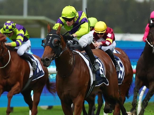 SYDNEY, AUSTRALIA - JUNE 01: Rory Hutchings riding Yiska wins  Race 1 Midway during Sydney Racing at Rosehill Gardens on June 01, 2024 in Sydney, Australia. (Photo by Jeremy Ng/Getty Images)