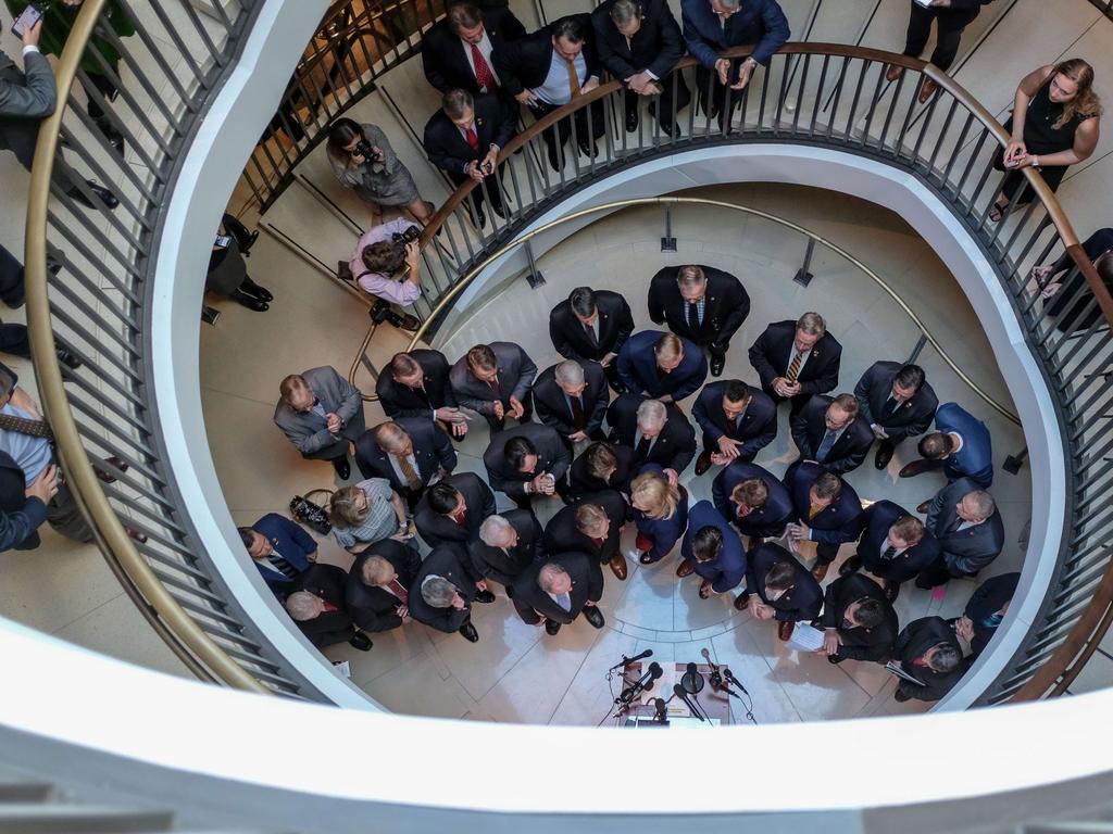 A large group of Republicans stormed the close-door inquiry. Picture: Alex Wroblewski/Getty Images/AFP