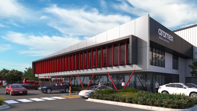 An artist’s impression of the Aramex warehouse at the Airport Industrial Park.