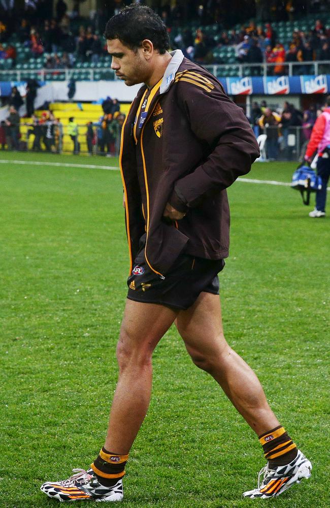 Hawk Cyril Rioli faces a lengthy stint on the sidelines. Picture: Colleen Petch