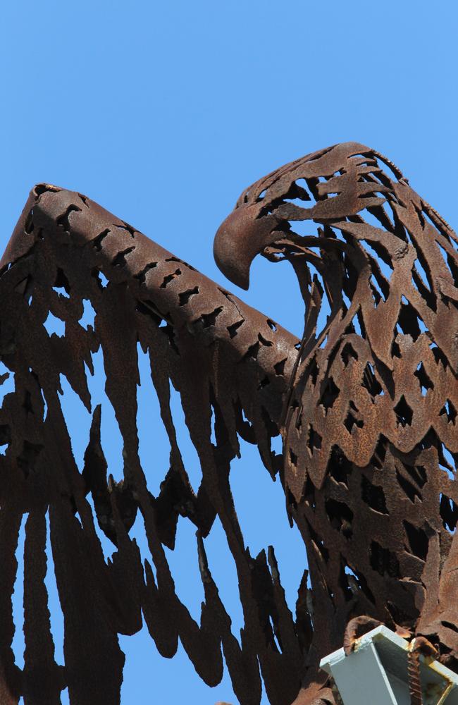 The eagle was created by artist Craig Medson in 1983.