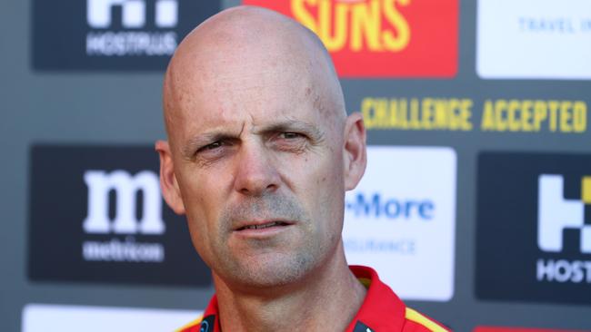 Gold Coast football manager Jon Haines says the team is prepared for an extended stay away from home, if necessary. Picture: Chris Hyde/Getty Images