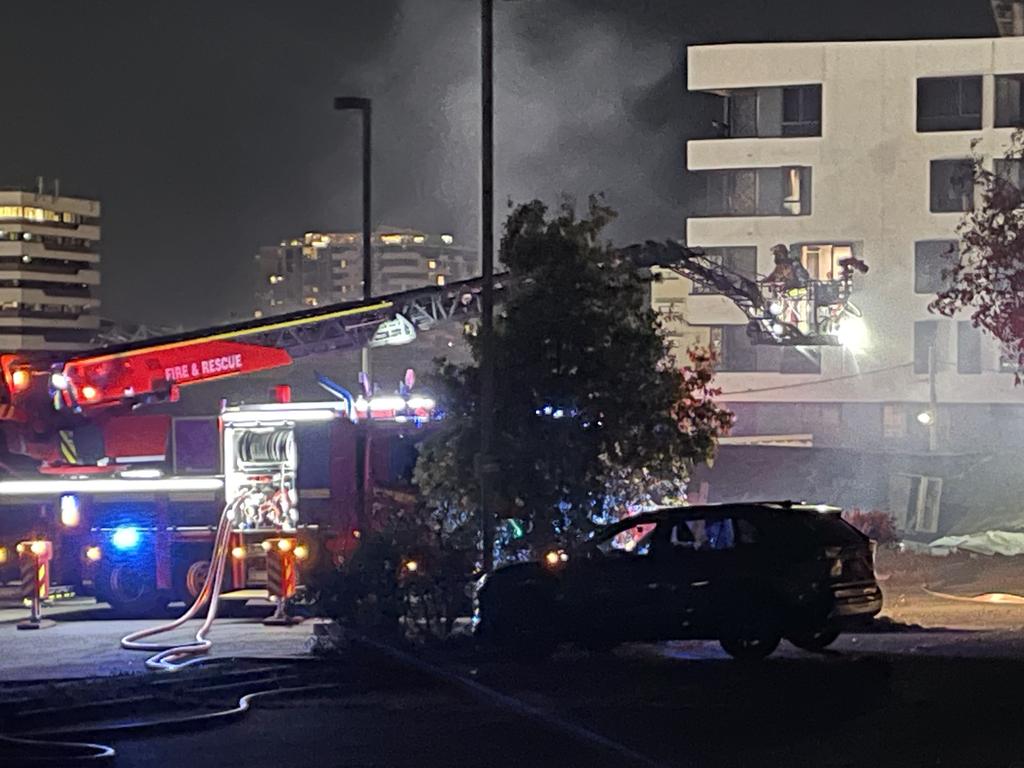 Fire crews remain at the scene late on Wednesday night. Picture Iwan Jones