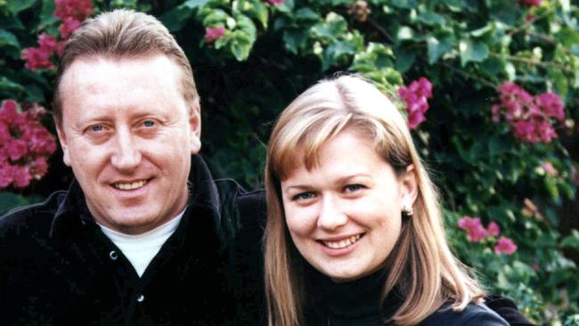 Former Russian KGB Colonel Gennadi Bernovski (left) was killed in 2000. He is pictured with his wife Svetlena.