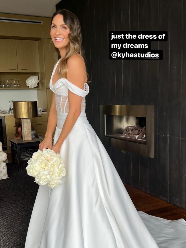 Laura Byrne in the wedding dress of her dreams. Picture: Instagram