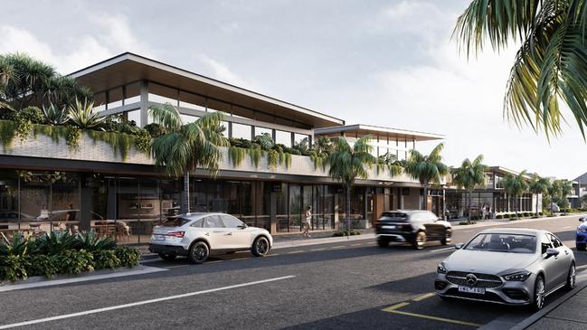 Artist impression of Oxley House, a proposed shopping centre for a site in Nobby Beach on the Gold Coast. Picture: Supplied.