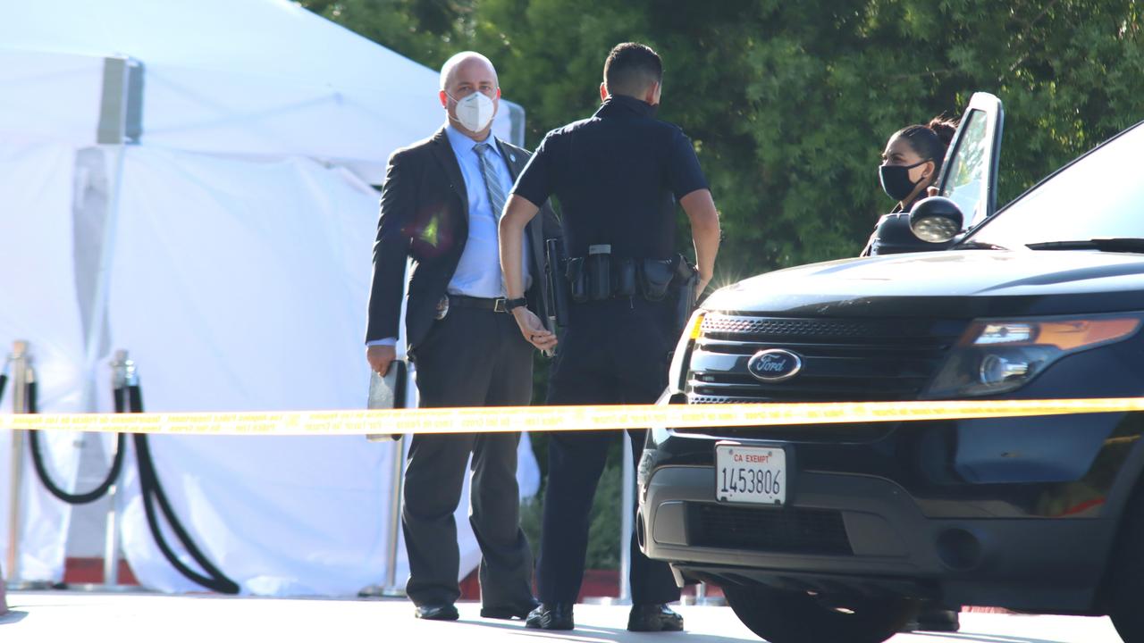 Police outside the apartment building where film financier &amp; philanthropist Steve Bing died. Photo credit: APEX / MEGA