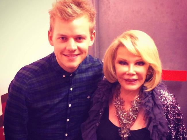 Joel Creasey’s selfie with the late Joan Rivers in August 2014.